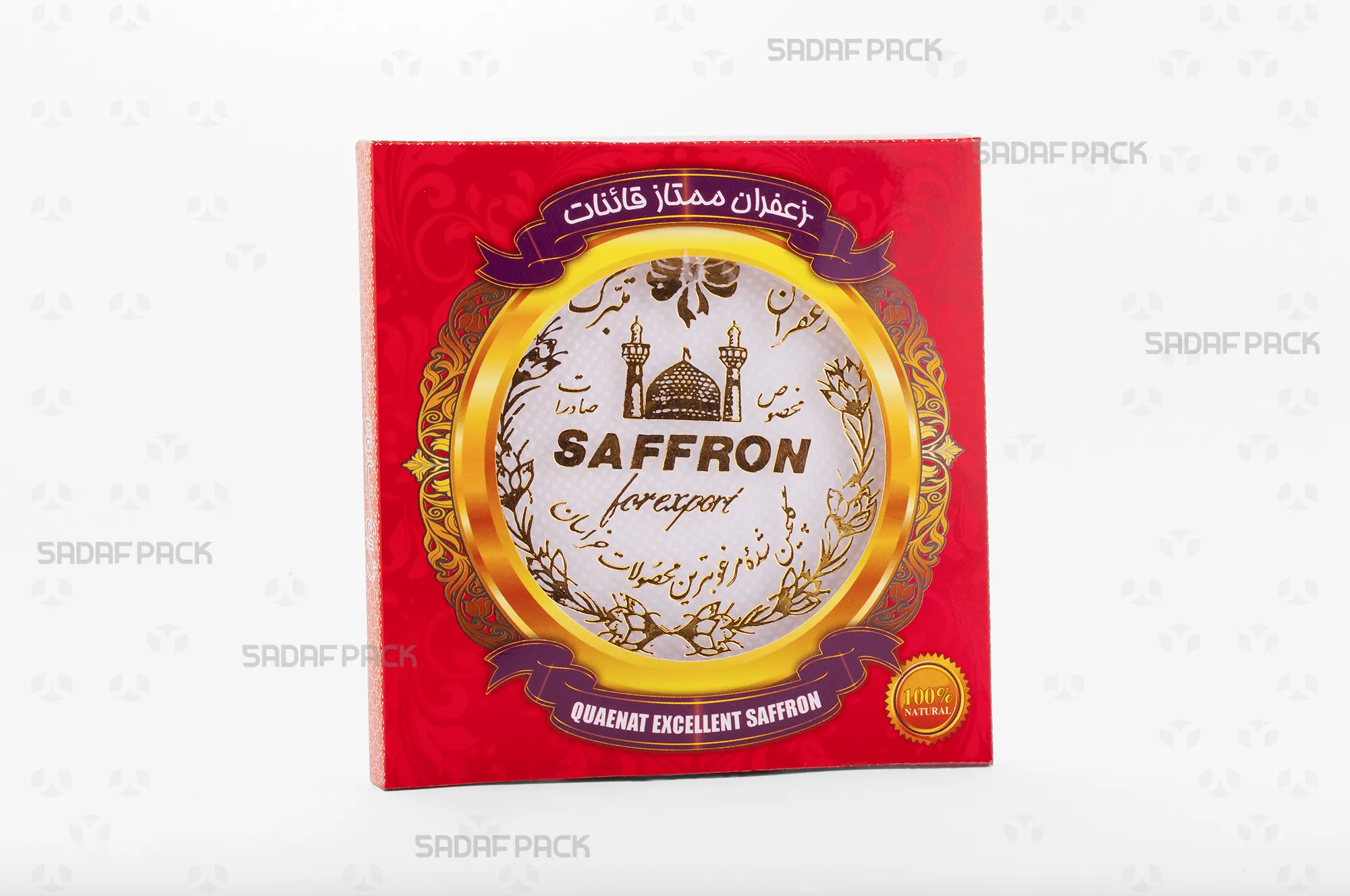 باکس مقوایی قرمز قوطی 12 کریستال صدف پک با قوطی کریستال 12 در داخل برای بستهبندی لوکس هدیه صادرات و سوغات مشهد