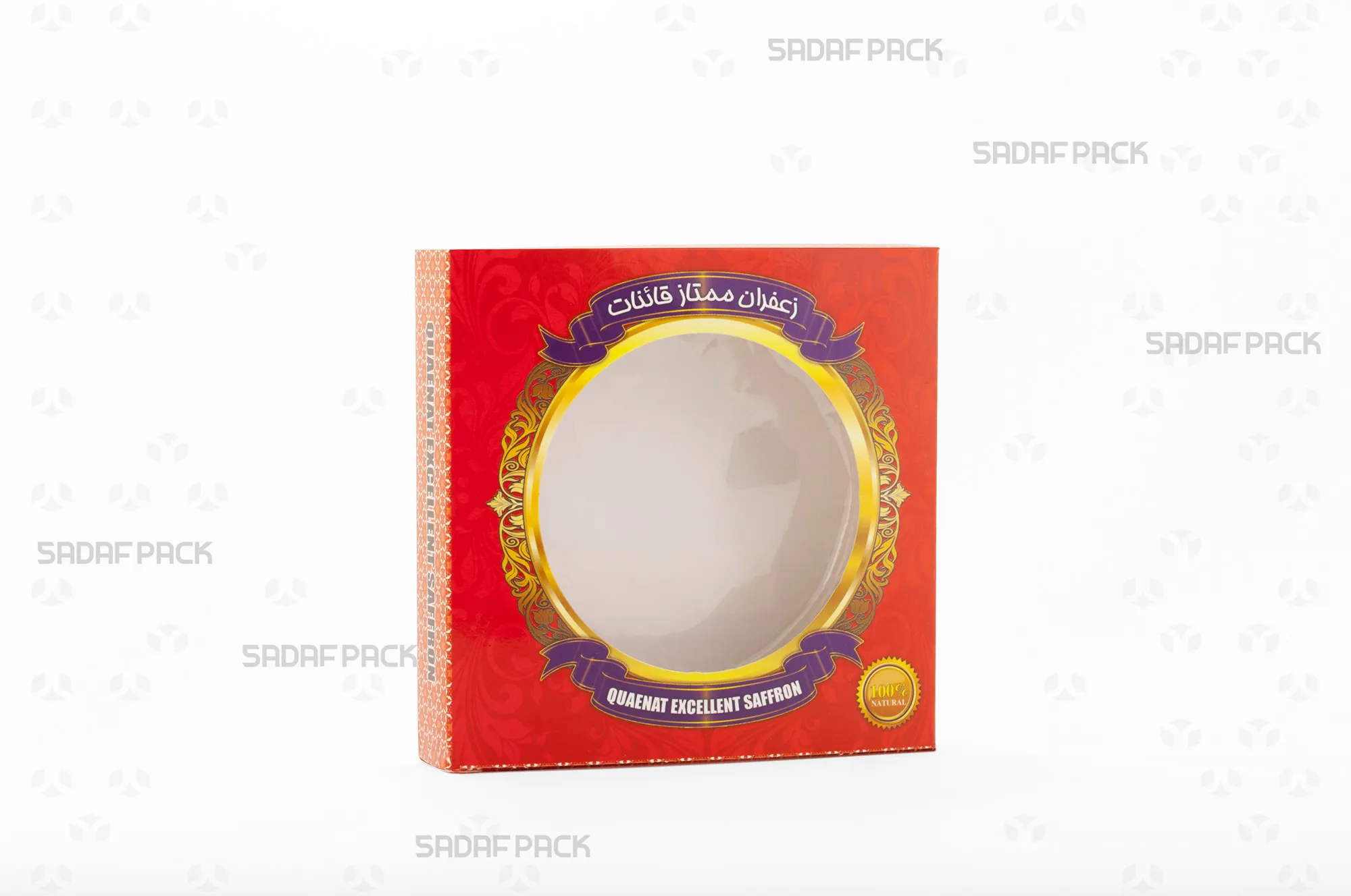 باکس مقوایی قرمز قوطی 5 گرم فلزی صدف پک مناسب بستهبندی لوکس برای هدیه سوغات و صادرات