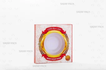 باکس مقوایی سفید قوطی 6/5 فلزی اسپانیا صدف پک مناسب بستهبندی لوکس برای هدیه سوغات و صادرات