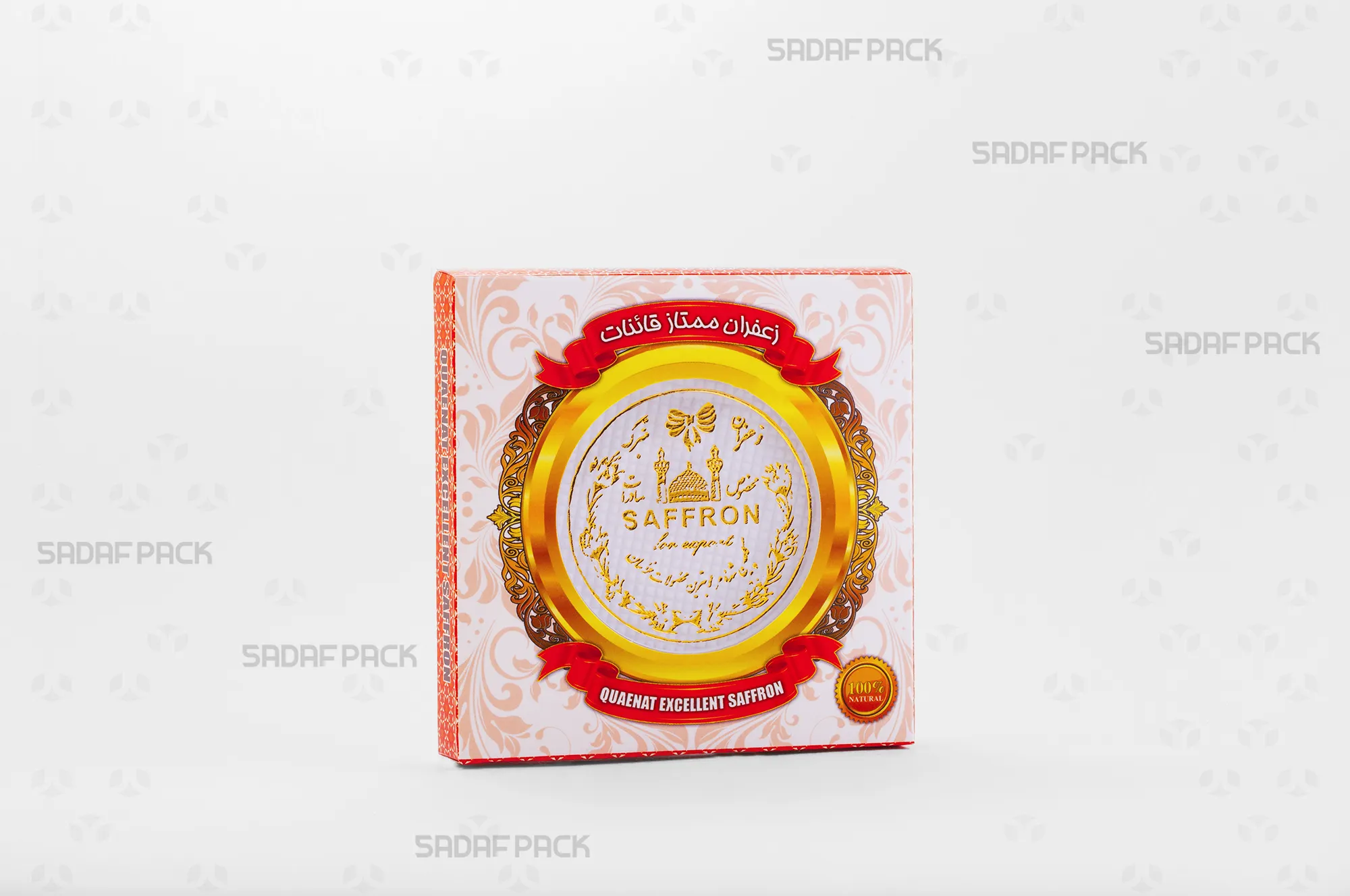 باکس مقوایی سفید قوطی 6/5 کریستال صدف پک با قوطی 6/5 کریستال در داخل برای بستهبندی لوکس هدیه صادرات و سوغات مشهد