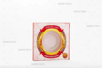 باکس مقوایی سفید قوطی 9/5 فلزی اسپانیا صدف پک مناسب بسته‌بندی لوکس برای هدیه سوغات و صادرات