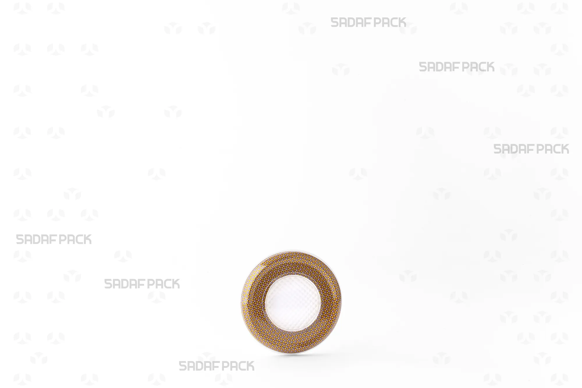 ظرف فلزی اسپانیا صدف پک مدل قوطی 6.5، مناسب برای بسته بندی زعفران و هل صادراتی از زاویه سه رخ