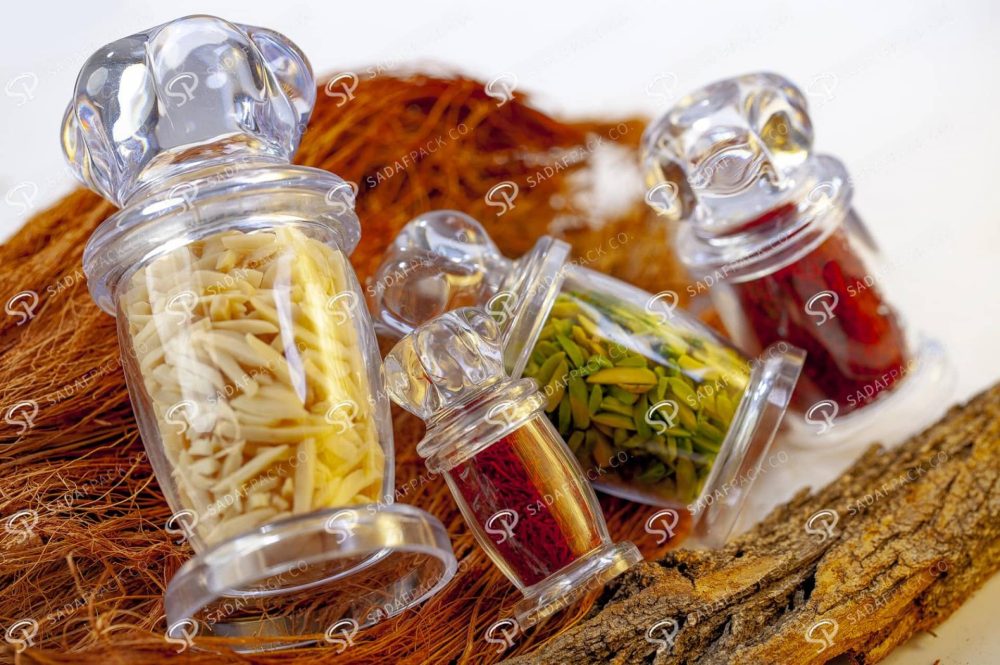 ##tt##- ظرف زعفران کریستالی طرح میلاد - متوسط  37685