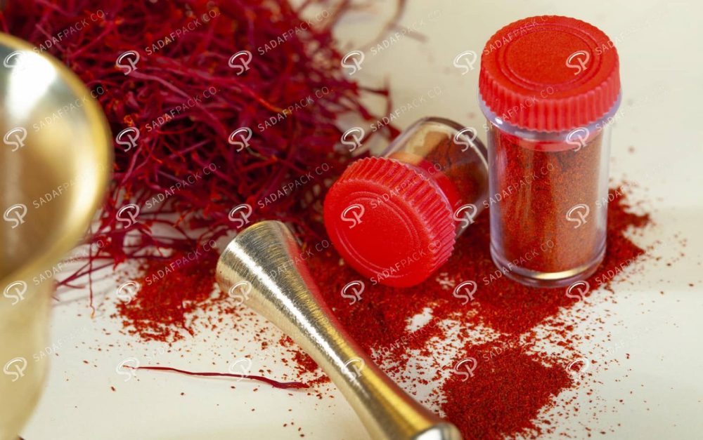 ##tt##- ظرف زعفران کریستالی طرح پودری کوتاه - قرمز  37710