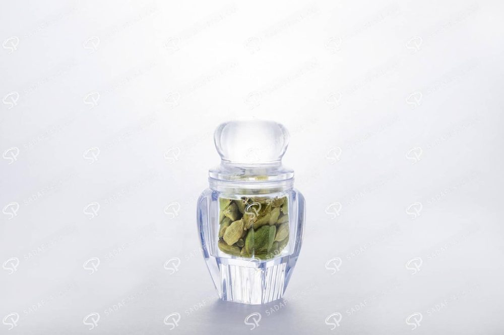 ##tt##- ظرف زعفران کریستالی طرح گوهر کف بالا - متوسط  37629