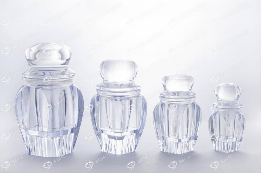 ##tt##- ظرف زعفران کریستالی طرح گوهر کف بالا - بزرگ  37600