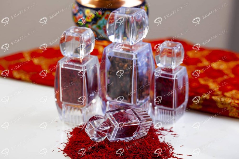##tt##- ظرف زعفران کریستالی طرح صدف کف بالا - نقلی  38456