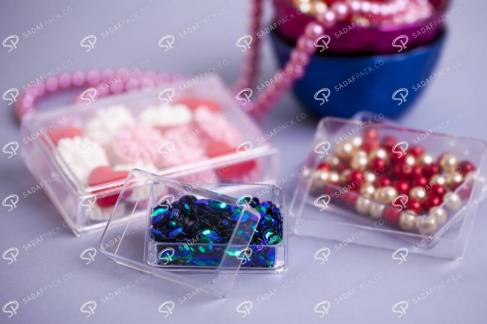 ##tt##- ظرف مستطیل کریستال - 4 کف سفید  38290