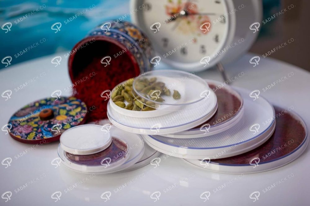 ##tt##- ظرف زعفران گرد - 11 نازک کف سفید  38400
