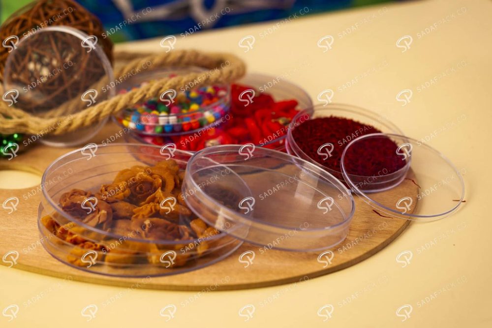 ##tt##- ظرف زعفران گرد - 14 مغزی کریستال  38217