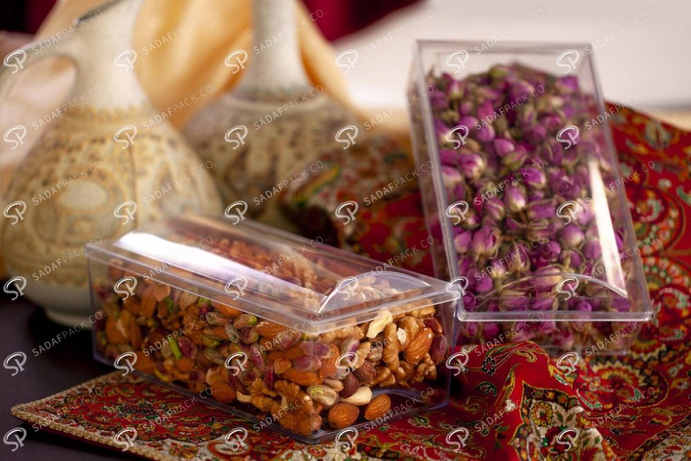 ##tt##- ظرف کریستالی مستطیل محدب کوتاه  37975