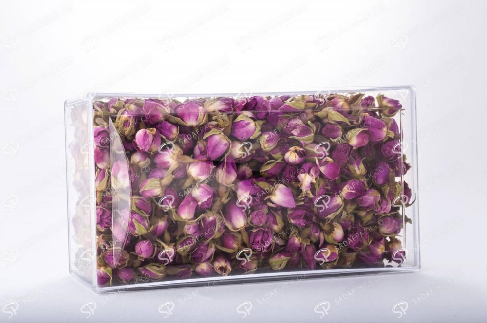 ##tt##- ظرف کریستالی مستطیل محدب بلند  37980