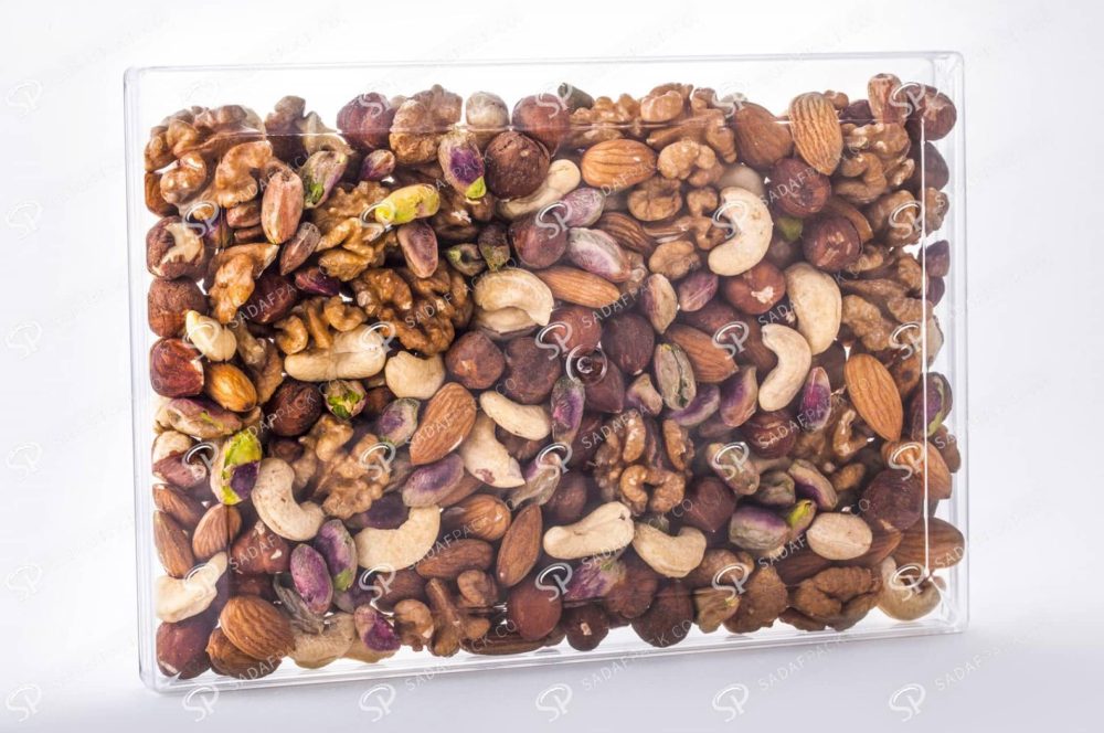 ##tt##- ظرف کریستالی مستطیل طرح دار شفاف 300  37834