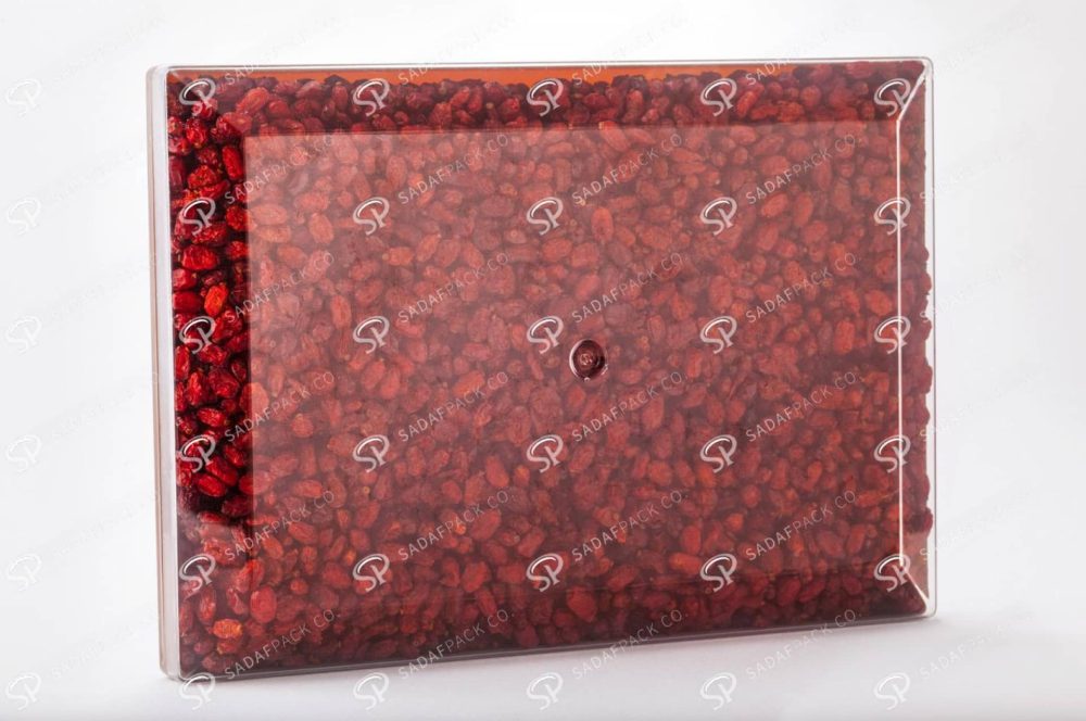 ##tt##- ظرف کریستالی مستطیل طرح دار کف طلایی 300  37900