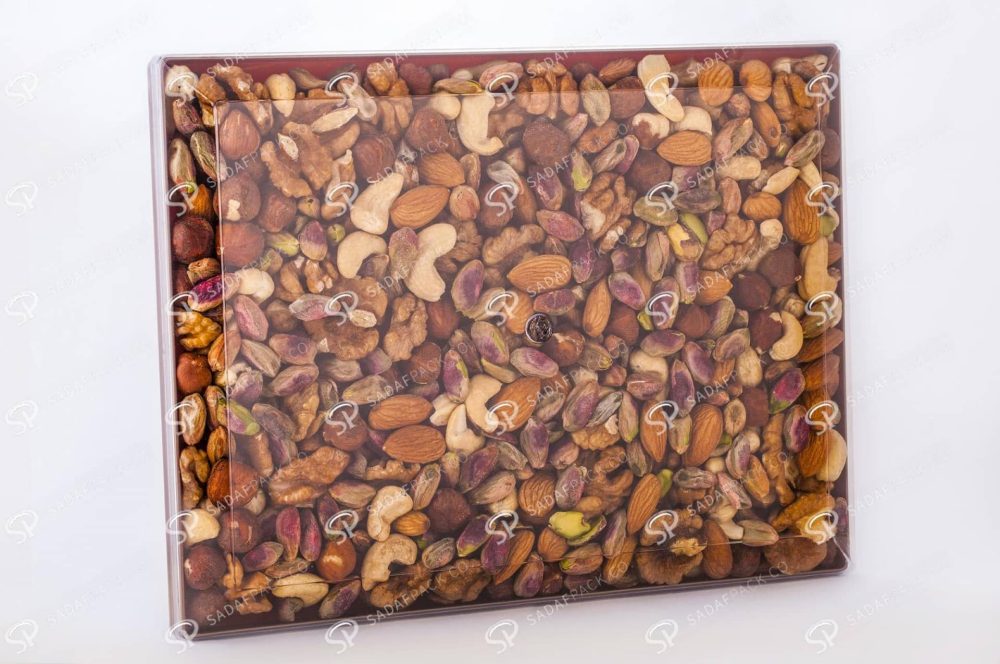 ##tt##- ظرف کریستالی مستطیل طرح دار کف طلایی 500  37889