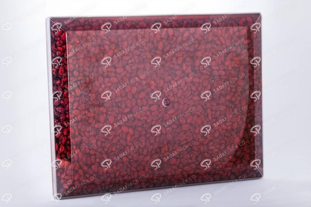 ##tt##- ظرف کریستالی مستطیل طرح دار کف طلایی 500  37892
