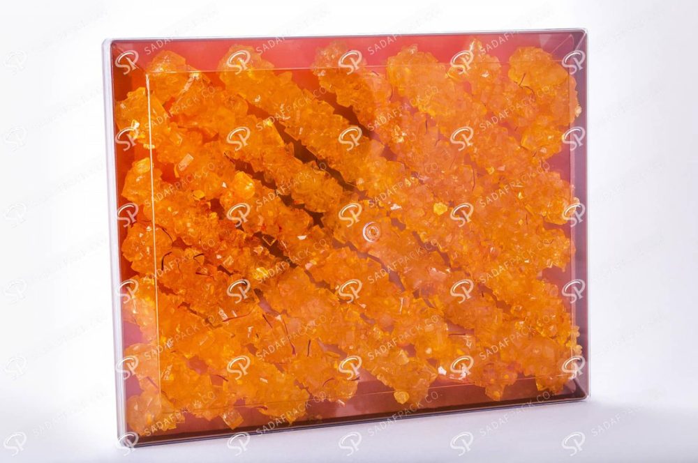 ##tt##- ظرف کریستالی مستطیل طرح دار کف طلایی 500  37883