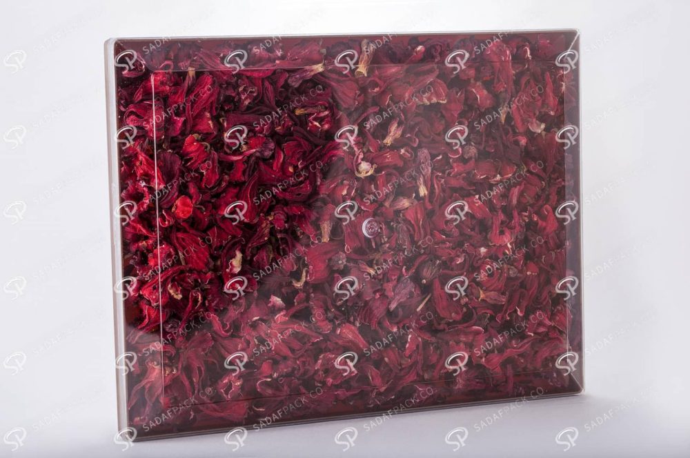 ##tt##- ظرف کریستالی مستطیل طرح دار کف طلایی 500  37899