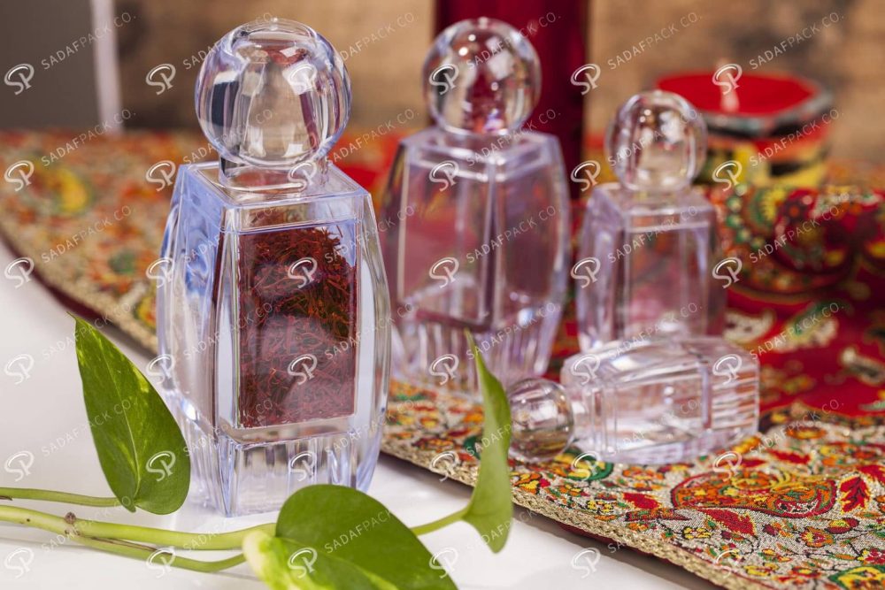 ##tt##- ظرف زعفران کریستالی طرح صدف کف بالا - بزرگ  37490