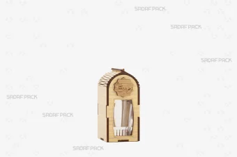 باکس چوبی گوهر کوچک صدف پک با جنس MDF و حکاکی لیزری با قوطی گوهر کوچک برای بسته‌بندی لوکس زعفران هدیه صادرات و سوغات مشهد