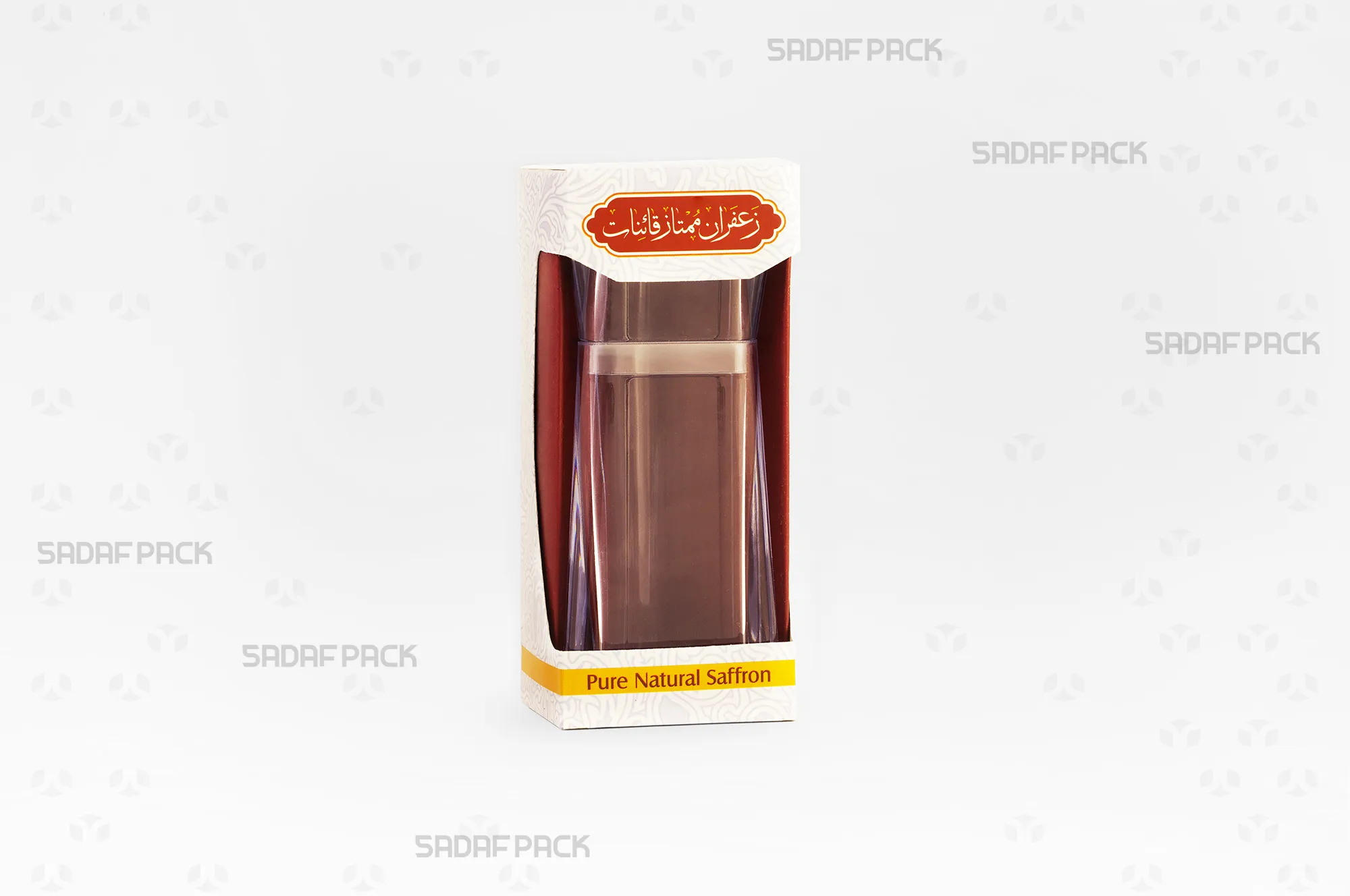 باکس مقوایی قوطی کریستالی الماس متوسط صدف پک با قوطی کریستالی الماس متوسط و مقر زرشکی رنگ داخلی برای بستهبندی لوکس هدیه صادرات و سوغات