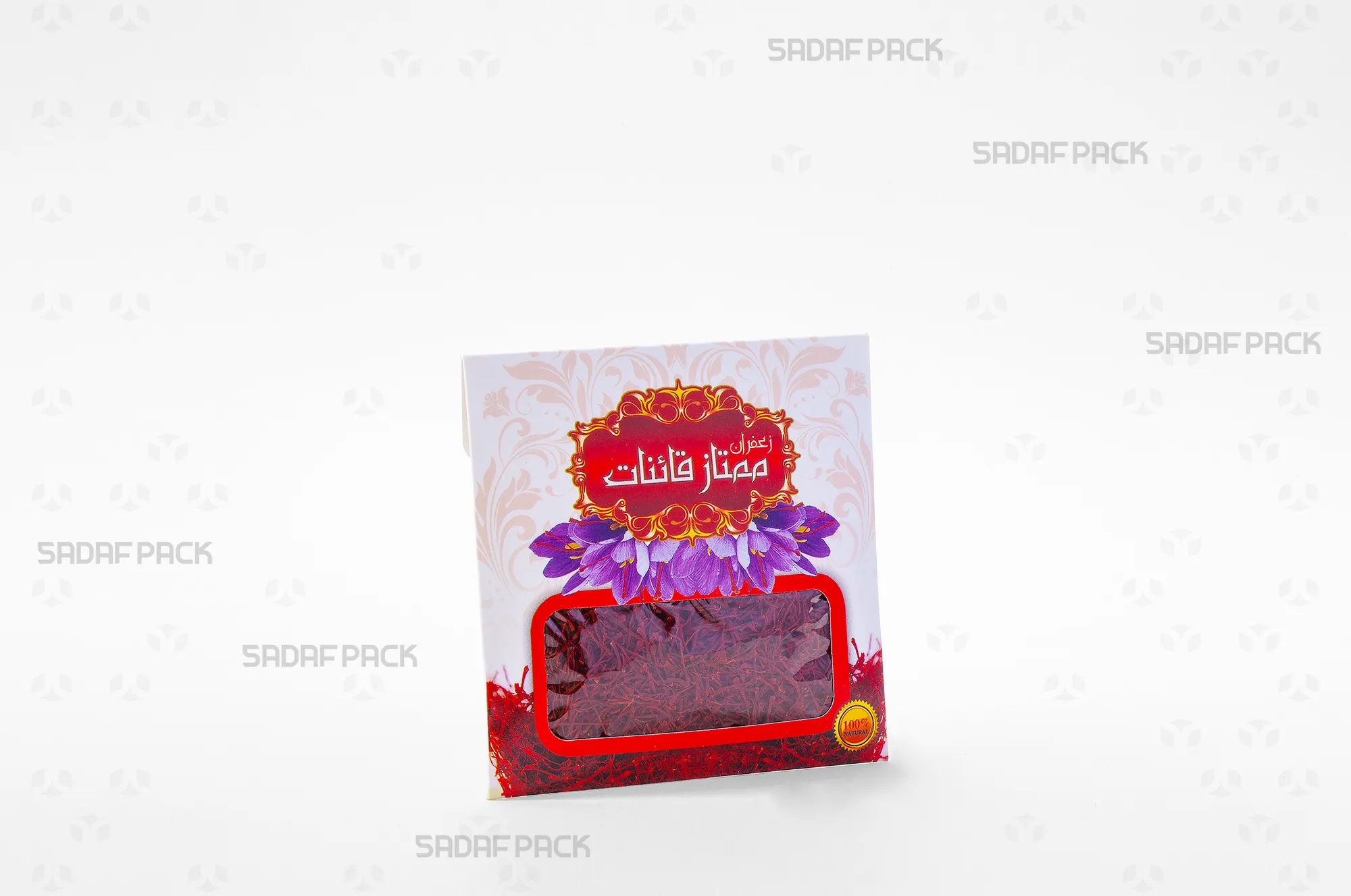 پاکت زعفران یک گرم قدیم سفید صدف پک پر از زعفران برای بستهبندی 1 گرم زعفران و نمایش در ویترین