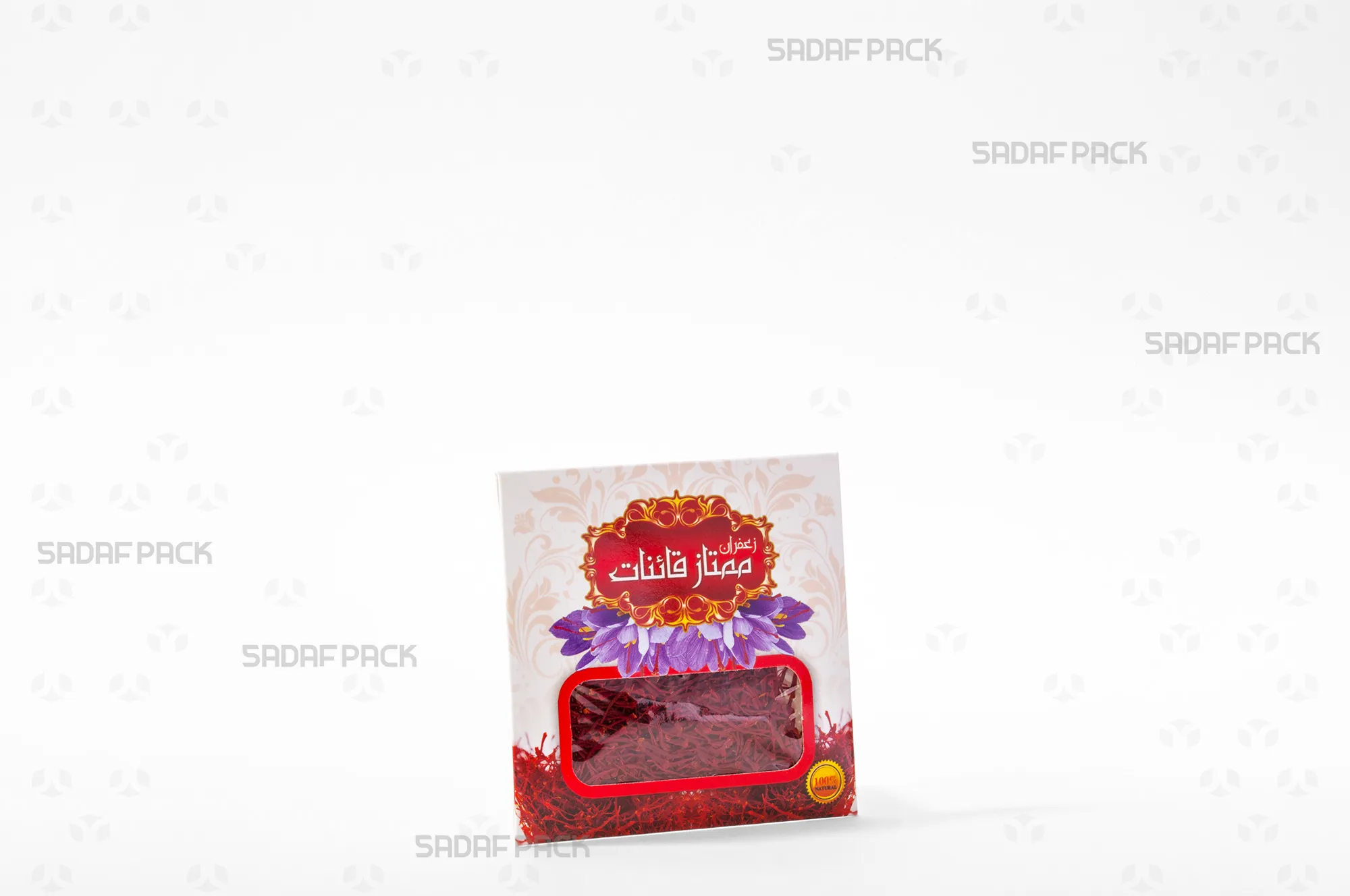 پاکت زعفران نیم گرم قدیم سفید صدف پک پر از زعفران برای بستهبندی نیم گرم و نمایش در ویترین