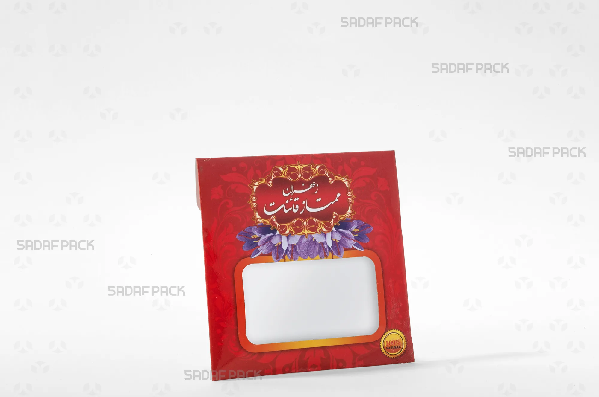 پاکت زعفران نیم مثقال قدیم قرمز صدف پک خالی برای بستهبندی اقتصادی زعفران نیم مثقال