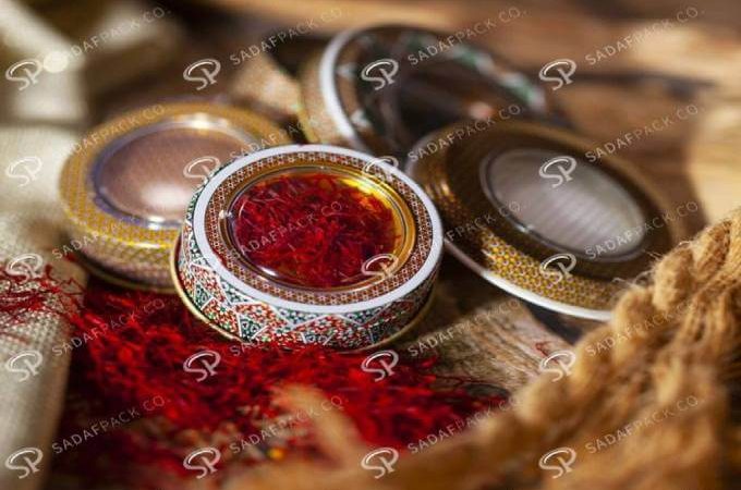 ظرف خاتم کاری شده زعفران | شرکت صدف پک