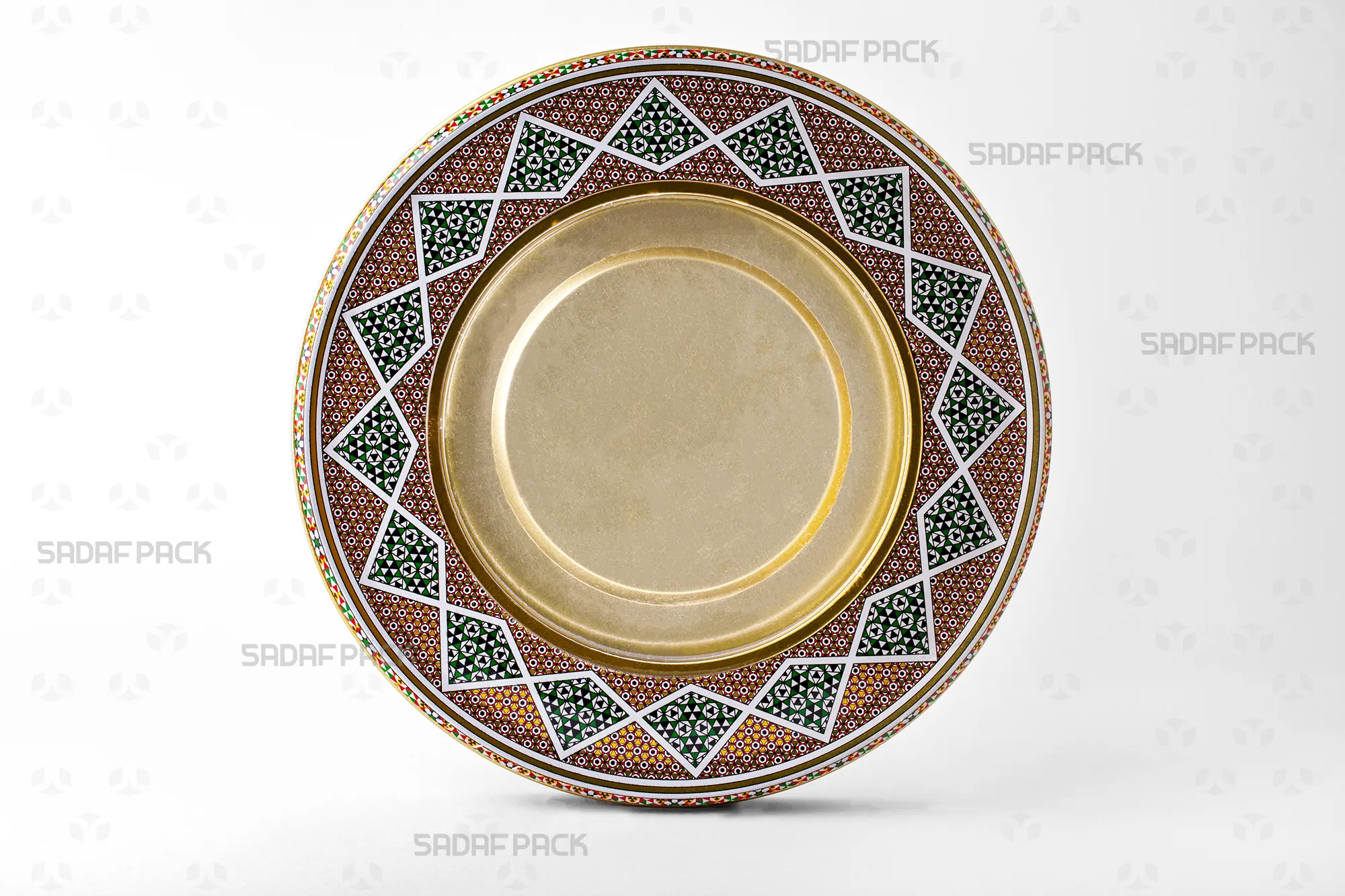 نمای روبروی قوطی فلزی 23 سانت، نمایشگر ارتفاع کم 2 سانتی متری و ساختار فلزی مقاوم برای حفظ کیفیت محتویات.