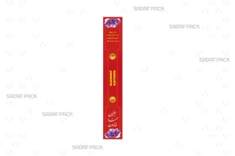 برچسب نواری برش‌دار 22×4 سانتی‌متر صدف پک با طرح گل زعفران و قابلیت چاپ برای پلمپ کردن درب قوطی‌های کریستالی و فلزی زعفران